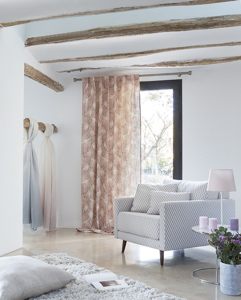 Tela de tapicería - ACQUA - RIOMA - para cortinas / con motivos decorativos  / de poliéster